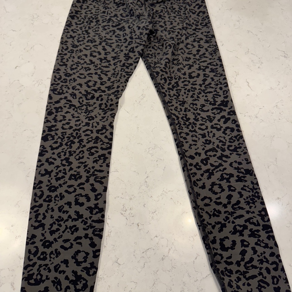 Athleta Olive and Black Leopard-Print Leggings